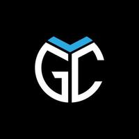 gc creatieve cirkel brief logo concept. gc-briefontwerp. vector