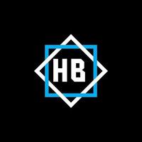 hb creatieve cirkel brief logo concept. hb brief ontwerp. vector