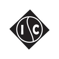 ic creatieve cirkel brief logo concept. ic brief ontwerp. vector