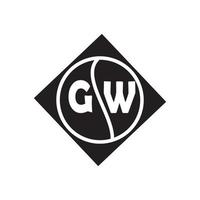 gw creatieve cirkel brief logo concept. gw brief ontwerp. vector