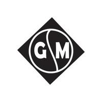 gm creatieve cirkel brief logo concept. gm brief ontwerp. vector