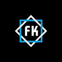 fk brief logo ontwerp op zwarte achtergrond. fk creatieve cirkel brief logo concept. fk brief ontwerp. vector