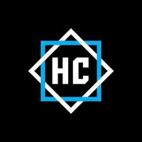 hc creatieve cirkel brief logo concept. hc brief ontwerp. vector