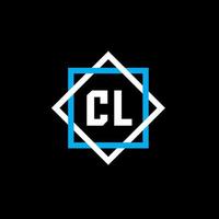 cl brief logo ontwerp op zwarte achtergrond. cl creatieve cirkel brief logo concept. cl brief ontwerp. vector