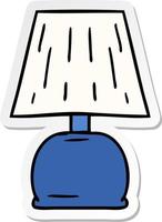 sticker cartoon doodle van een bedlampje vector