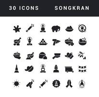 vector eenvoudige iconen van songkran