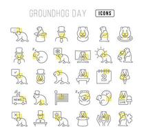 vector lijn iconen van groundhog day