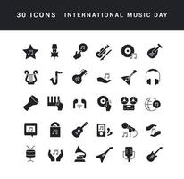 vector eenvoudige iconen van internationale muziekdag