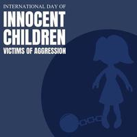 illustratie vectorafbeelding van silhouet van een meisje in ijzeren handboeien, perfect voor internationale dag van onschuldige kinderen slachtoffers van agressie, vieren, wenskaart, enz. vector