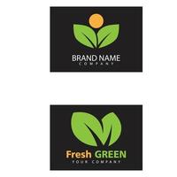 logo's van groen blad ecologie natuur element vector