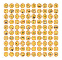 set gekke en grappige emoticons vector