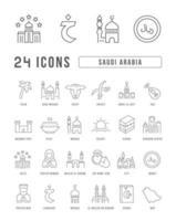 set van lineaire iconen van saoedi-arabië vector