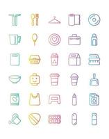 plastic product icon set 30 geïsoleerd op een witte achtergrond vector