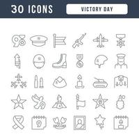 vector lijn iconen van de dag van de overwinning