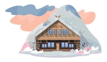 huis in chaletstijl vector