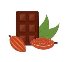 vectorillustratie van cacaobestanddelen vector