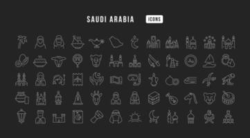 set van lineaire iconen van saoedi-arabië vector