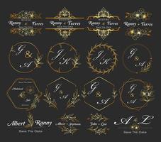 vintage frame-ontwerp, luxe en elegant goud abstract ornament en botanisch motief, decoratief voor ontwerp, vectorillustratie vector