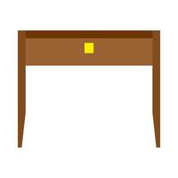 bureau kantoor vooraanzicht vector tafel. zakelijke houten werkplek geïsoleerde platte pictogram