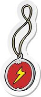 sticker van een cartoon magische hanger ketting vector