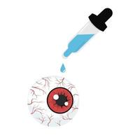 menselijke rode oogbol druppel medicament vector