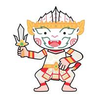 leuke cartoon hanuman thai karakter vector