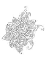 mehndi bloemenpatroon voor henna tekening voor volwassen kleurplaat vector