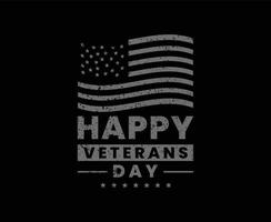 happy veterans day typografie vector zwart t-shirt design