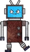 retro grunge textuur cartoon robot vector