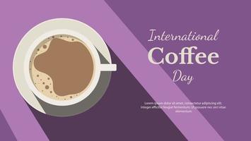 vintage internationale koffie dag achtergrond. vector illustratie