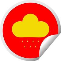 circulaire peeling sticker cartoon regenwolk vector