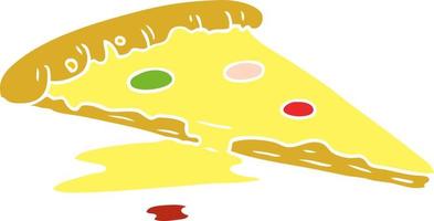 cartoon doodle van een stuk pizza vector