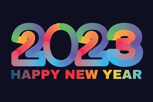 gelukkig nieuwjaar 2023 winter vakantie wenskaart ontwerpsjabloon. eind 2022 en begin 2023. het concept van het begin van het nieuwe jaar. de kalenderpagina draait om en het nieuwe jaar begint vector