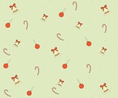 kerst naadloos patroon met bellen, confetti en lolly's vector