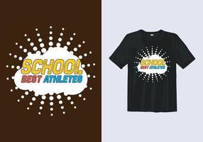 school beste atleten t-shirt ontwerpsjabloon vector