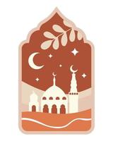 islamitische achtergrond in arabisch boogframe. boho-stijl. vector