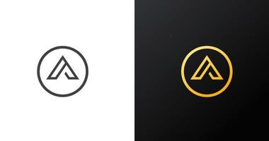 letter een logo-ontwerpsjabloon met cirkelvorm vector
