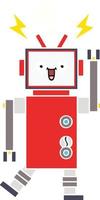 egale kleur retro cartoon robot vector