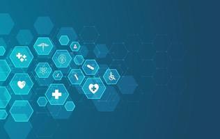 gezondheidszorg pictogram patroon medische innovatie conceptontwerp achtergrond vector