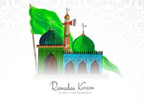 ramadan kareem hand gekleurde achtergrond vector