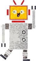 retro illustratie stijl cartoon robot vector