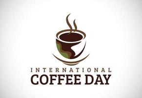 internationale koffie dag vectorillustratie. geschikt voor wenskaarten, posters en banners vector