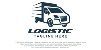 creatieve ontwerpsjablonen voor vrachtwagenlogo's, logistiek vector