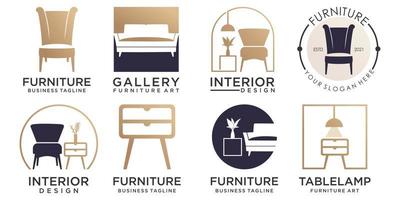 minimalistische meubels logo collectie inspiratie vector