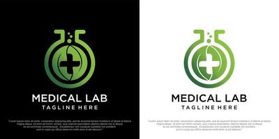 medisch laboratorium natuur logo ontwerp vector pictogram illustratie