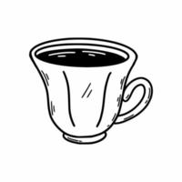 glas thee of koffie. drankje. vectorkrabbelillustratie. vector