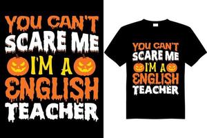 halloween leraar engels kostuum t-shirt ontwerp vector
