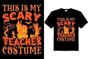 halloween leraar kostuum t-shirt ontwerp vector