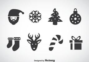 Kerstmis Grijze Pictogrammen Vector