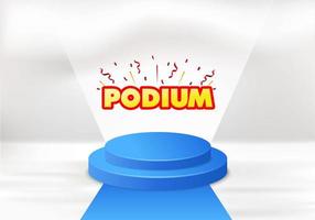 blauw podium met spotlight vector